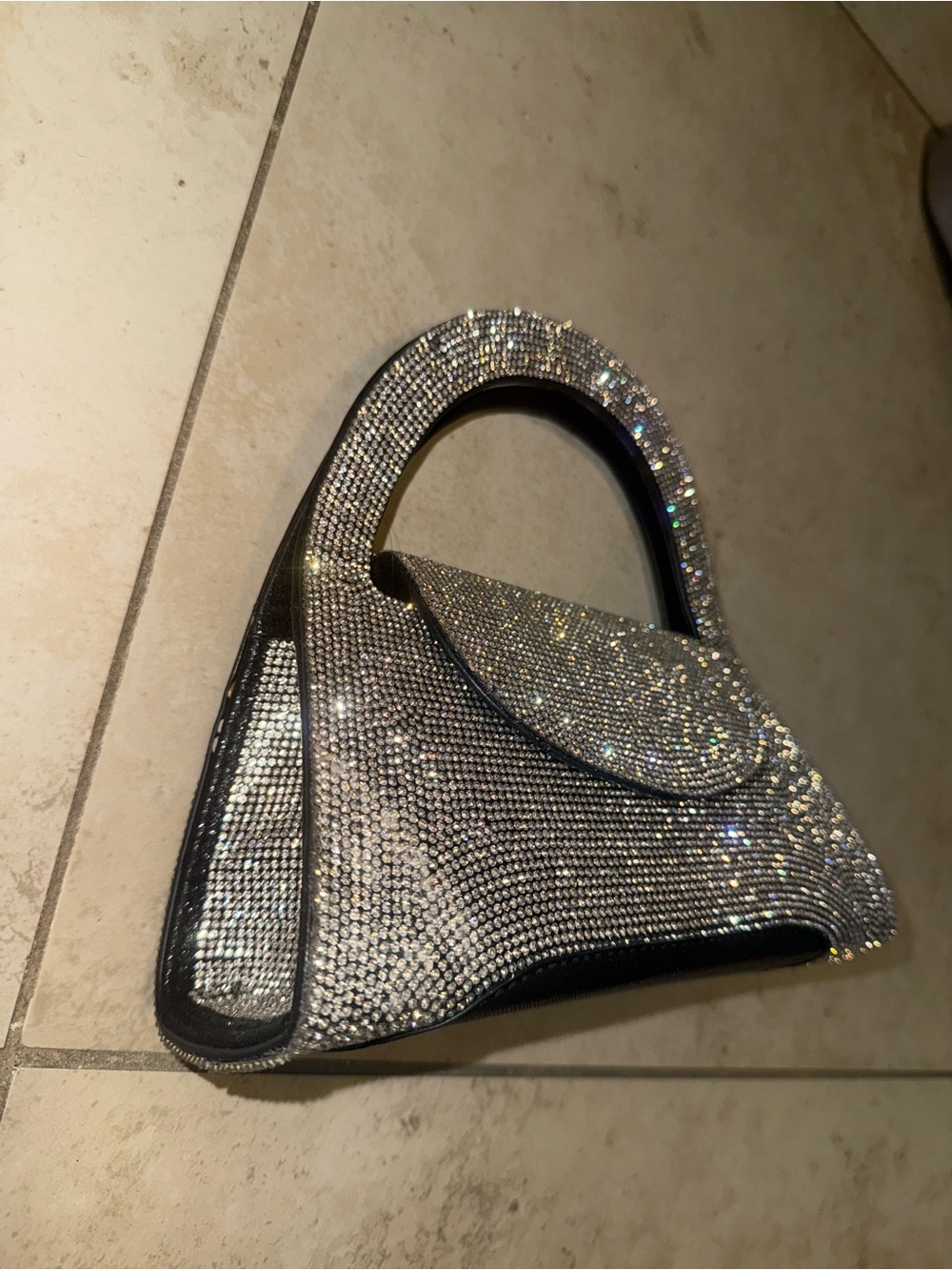Silver Crystal-Embellished Women's Handbag